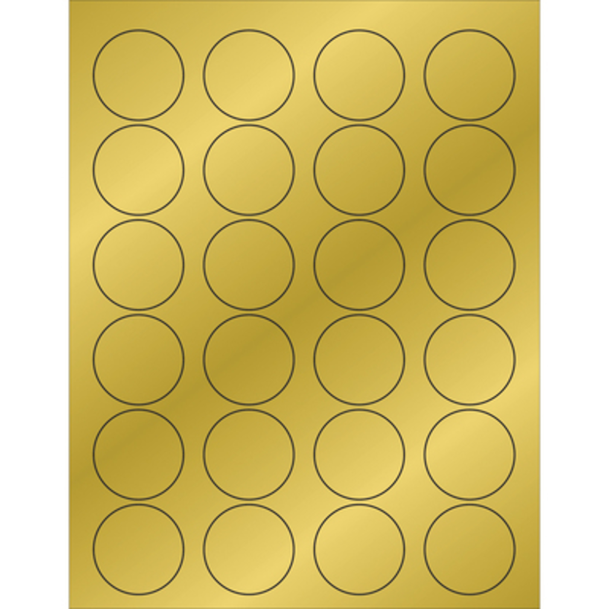 1 5/8in. Gold Foil Circl Laser Label 2400/CS, Model# LL216GD